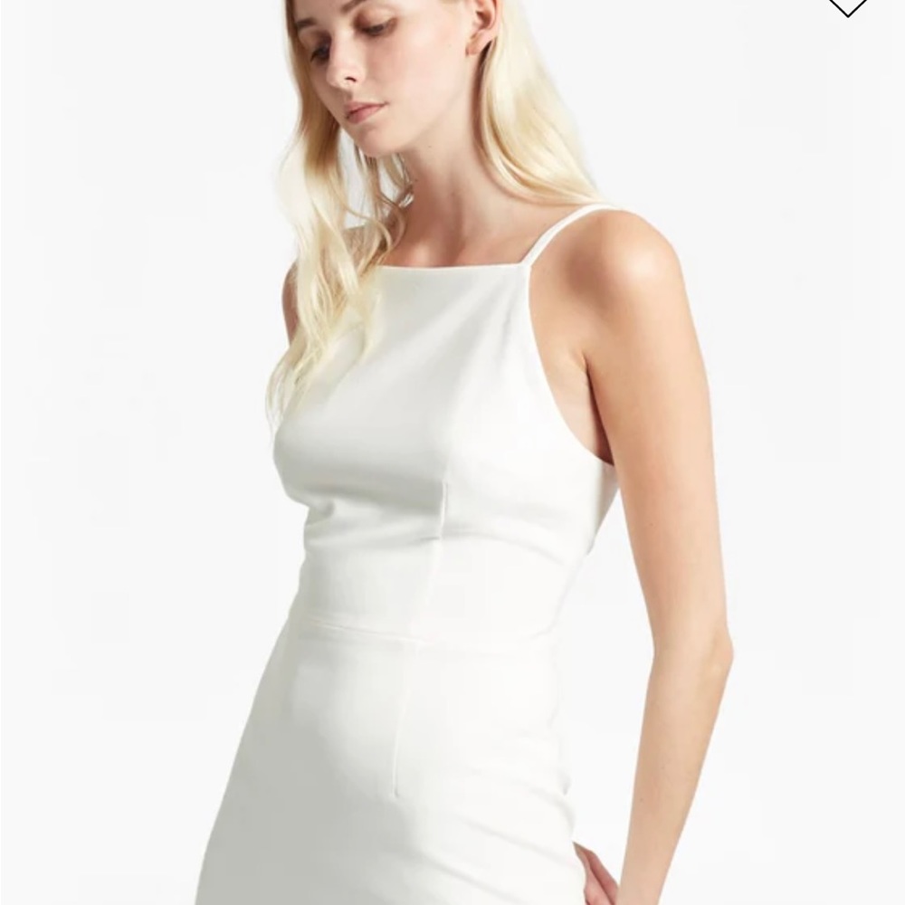 French Connection Square Neck Mini Dress - White Size 4